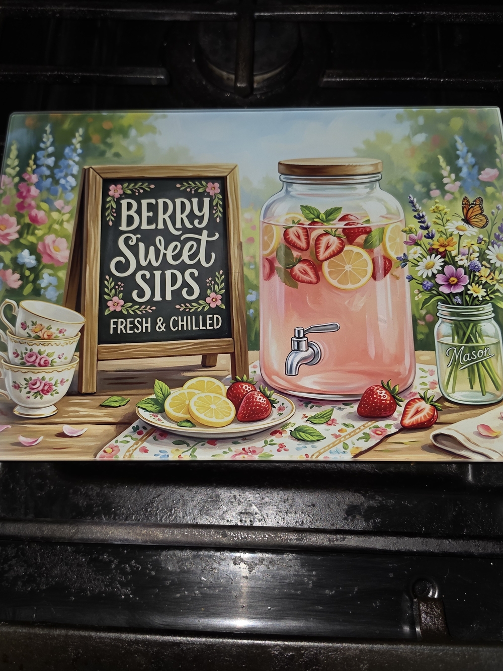 Berry Sweet Sips Pink Lemonade Set With Cutting Board And Pot Holders